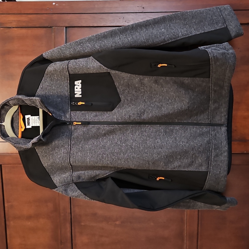 NRA Black & Gray Full Zip Jacket, Size XL